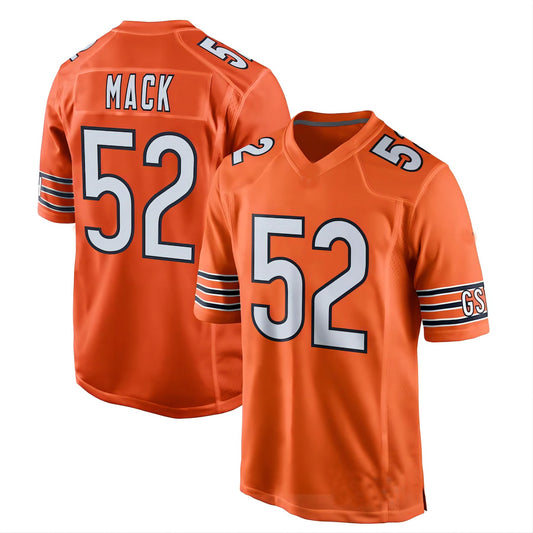 C.Bears #52 Khalil Mack Orange Game Jersey Stitched American Football Jerseys - Main View