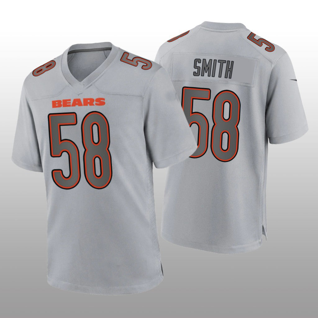 C.Bears #58 Roquan Smith Gray Atmosphere Game Jersey Stitched American Football Jerseys - Main View