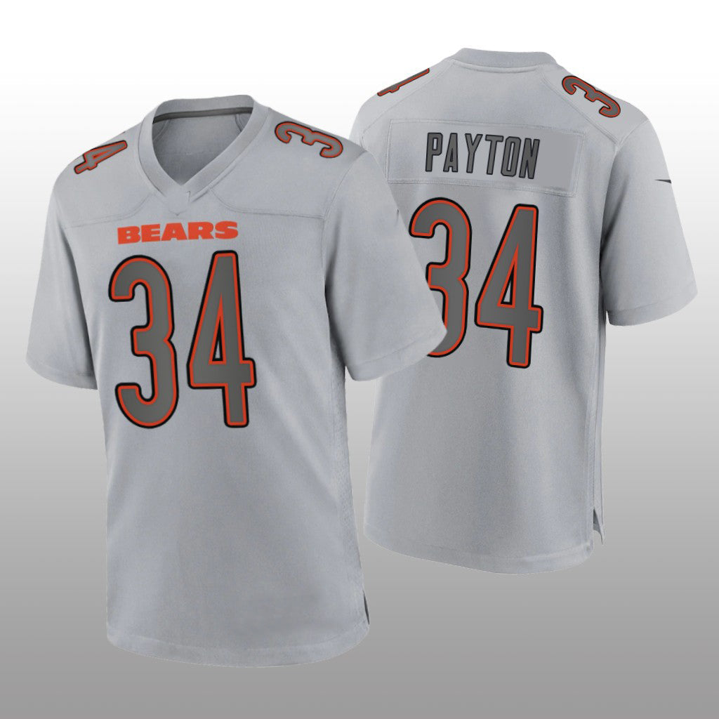 C.Bears #34 Walter Payton Gray Atmosphere Game Retired Player Jersey Stitched American Football Jerseys - Main View