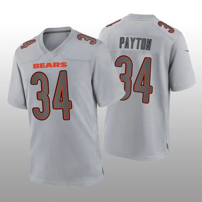 C.Bears #34 Walter Payton Gray Atmosphere Game Retired Player Jersey Stitched American Football Jerseys - Main View