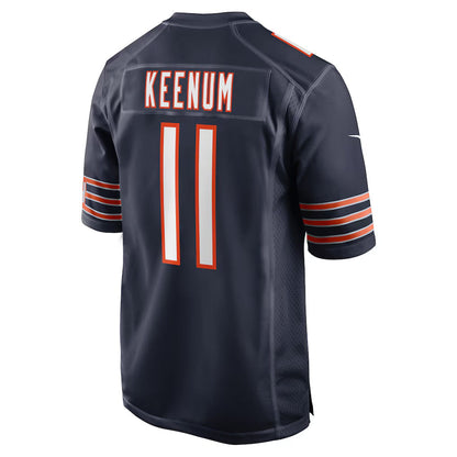 C.Bears #11 Case Keenum Navy Team Game American Football Jerseys - Main View