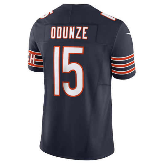 C.Bears #15 Rome Odunze Navy Vapor F.U.S.E. Limited American Football Jerseys - Main View