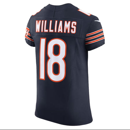 C.Bears #18 Caleb Williams Navy Team Vapor F.U.S.E. Elite American Football Jerseys - Main View