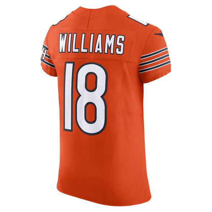 C.Bears #18 Caleb Williams Orange Alternate Vapor F.U.S.E. Elite American Football Jerseys - Main View