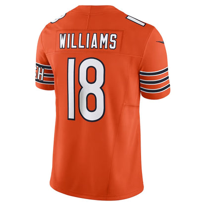 C.Bears #18 Caleb Williams Orange Vapor F.U.S.E. Limited American Football Jerseys - Main View