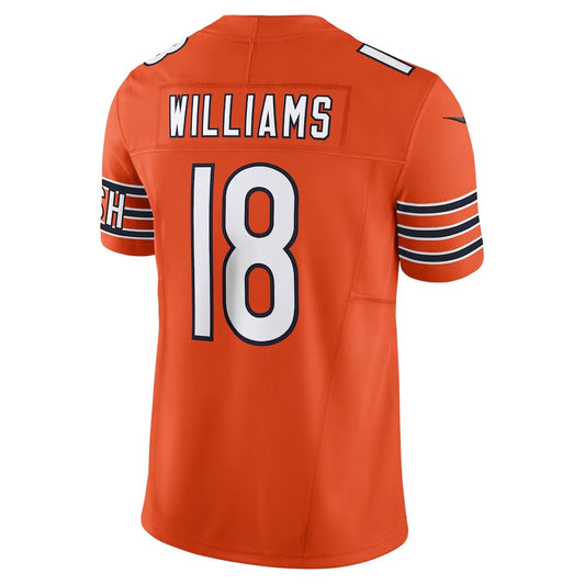 C.Bears #18 Caleb Williams Orange Vapor F.U.S.E. Limited American Football Jerseys - Main View