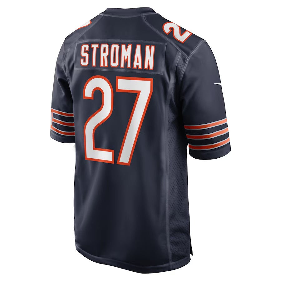 C.Bears #27 Greg Stroman Navy Game American Football Jerseys - Main View