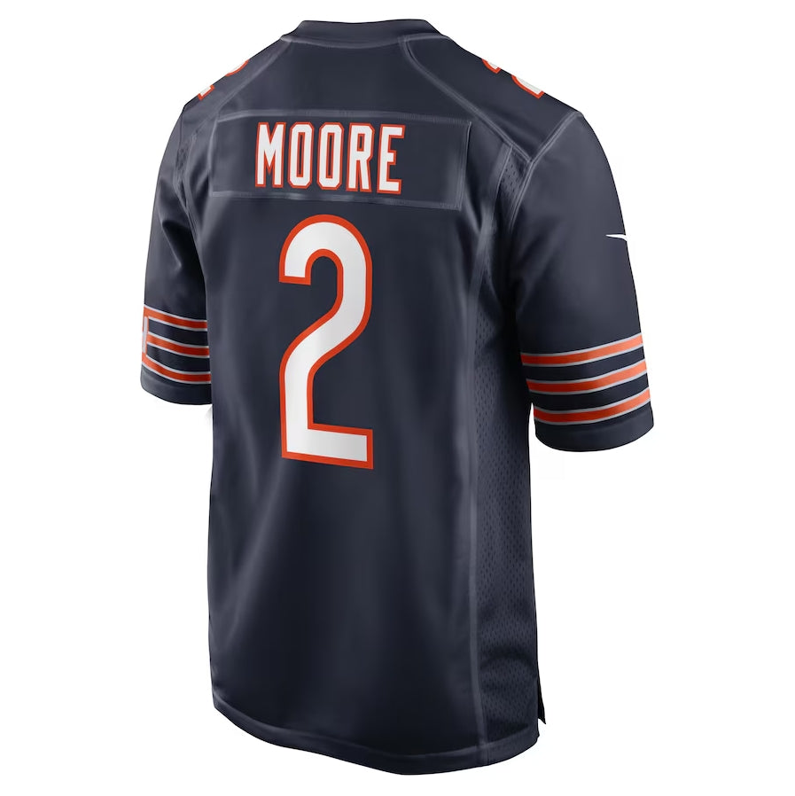 C.Bears #2 D.J. Moore Navy Team Color Game American Football Jerseys - Main View