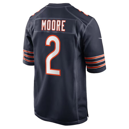 C.Bears #2 D.J. Moore Navy Team Color Game American Football Jerseys - Main View
