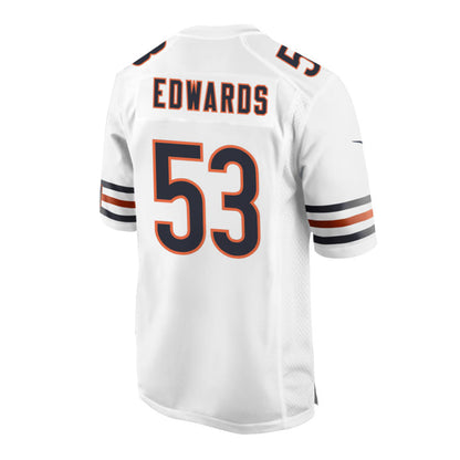 C.Bears #53 T.J.Edwards White Game American Football Jerseys - Main View