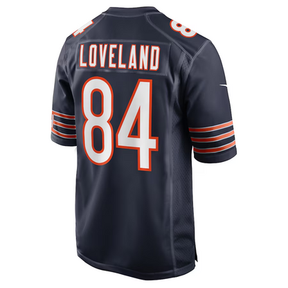 C.Bears #84 Colston Loveland Navy 2025 Draft First Round Pick Game American Football Jerseys - Main View