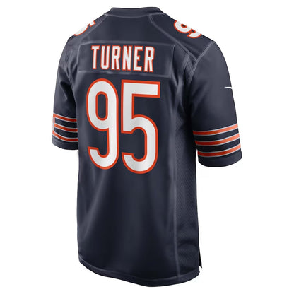C.Bears #95 Shemar Turner Navy Team Game American Football Jerseys - Main View