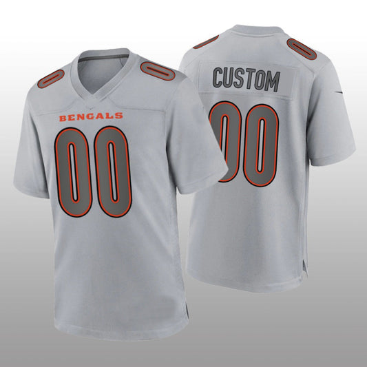 Custom C.Bengals Gray Atmosphere Game Jersey Stitched American Football Jerseys - Main View