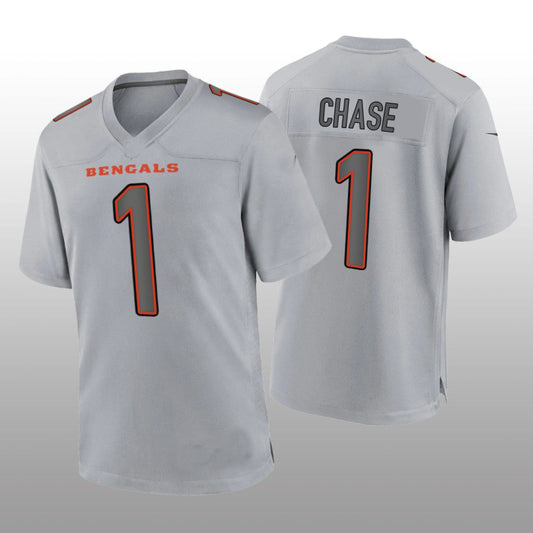 C.Bengals #1 Ja'Marr Chase Gray Atmosphere Game Jersey Stitched American Football Jerseys - Main View
