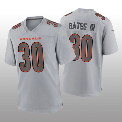 C.Bengals #30 Jessie Bates III Gray Atmosphere Game Jersey Stitched American Football Jerseys - Main View