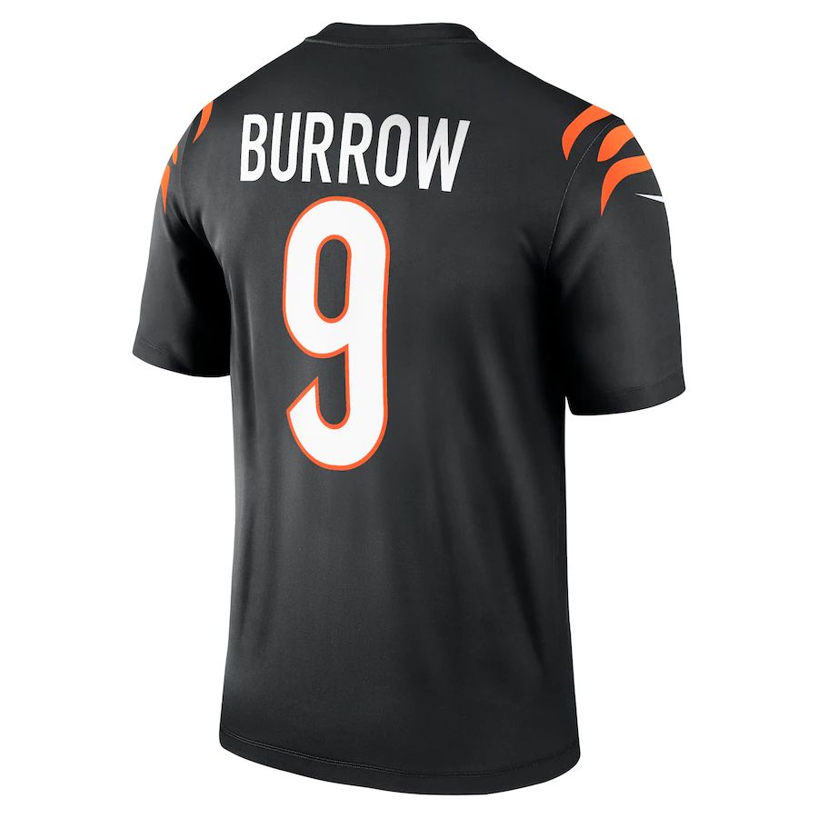 C.Bengals #9 Joe Burrow Black Legend Jersey Stitched American Football Jerseys - Main View