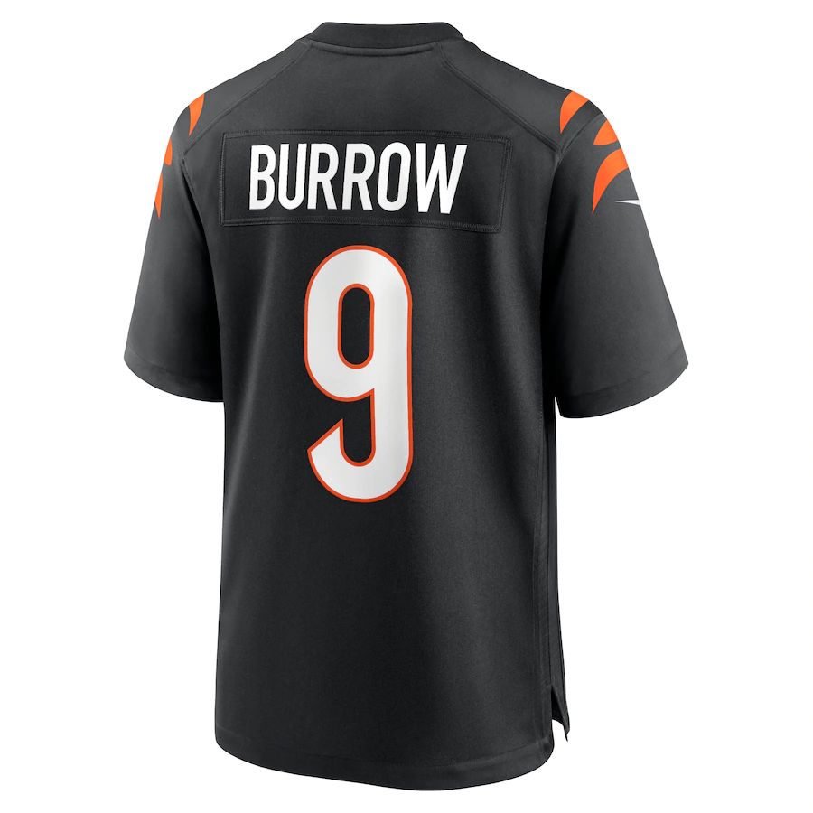 C.Bengals #9 Joe Burrow Black Player Game Jersey Stitched American Football Jerseys - Main View