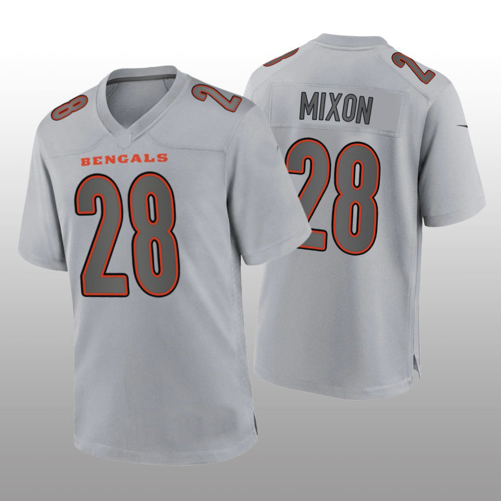 C.Bengals #28 Joe Mixon Gray Atmosphere Game Jersey Stitched American Football Jerseys - Main View