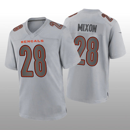 C.Bengals #28 Joe Mixon Gray Atmosphere Game Jersey Stitched American Football Jerseys - Main View