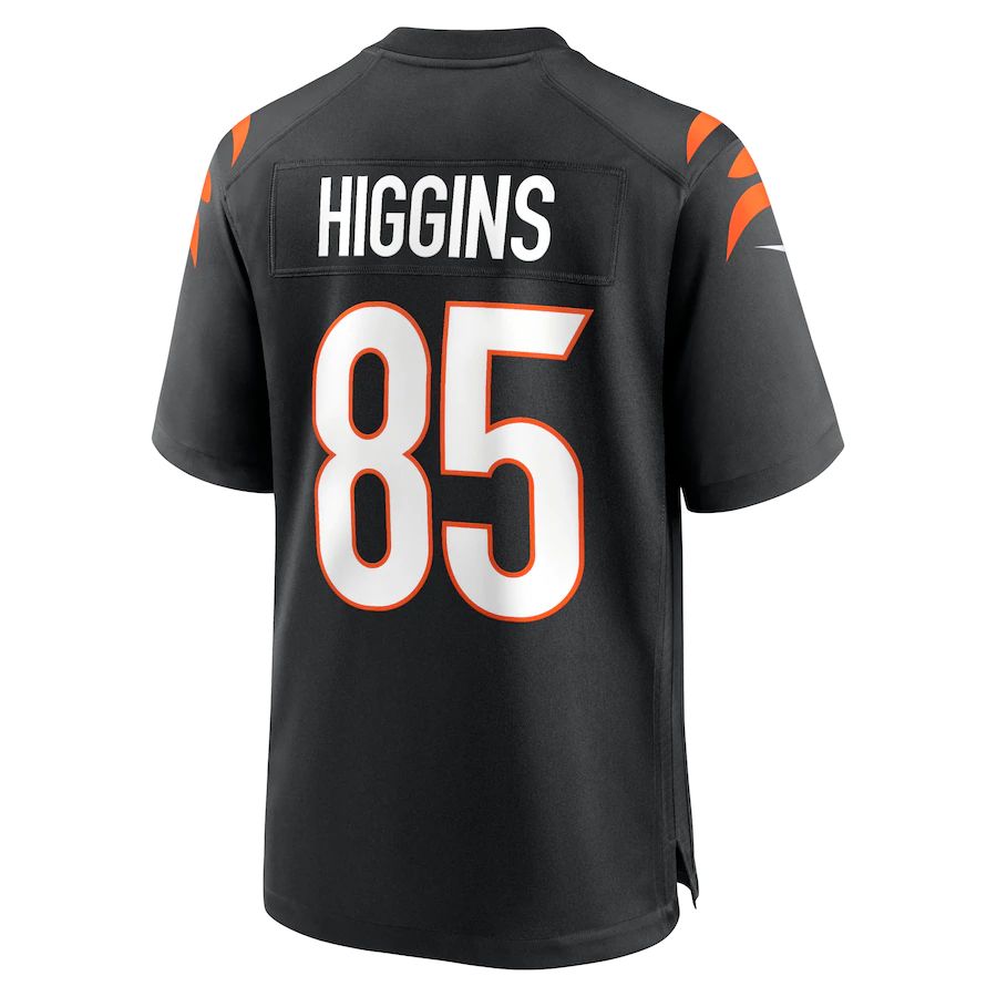 C.Bengals #85 Tee Higgins Black Game Jersey Stitched American Football Jerseys - Main View