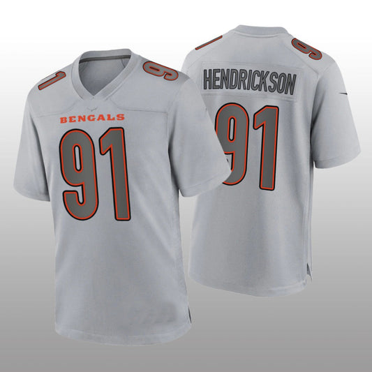 C.Bengals #91 Trey Hendrickson Gray Atmosphere Game Jersey Stitched American Football Jerseys - Main View