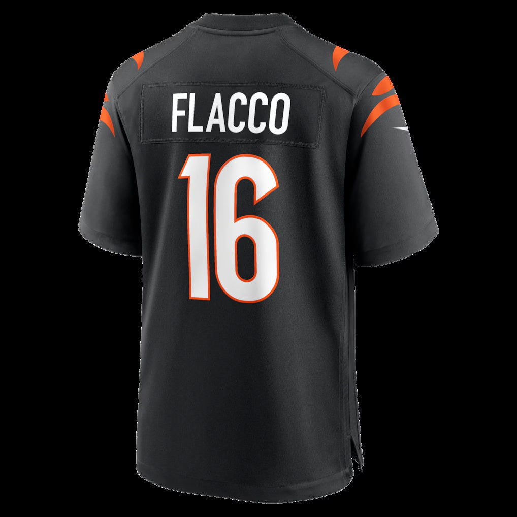 C.Bengals #16 Joe Flacco Black Team Game American Football Jerseys - Main View