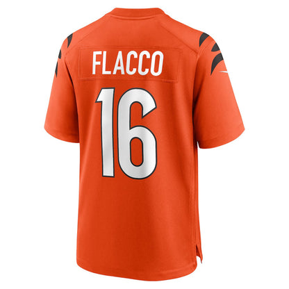 C.Bengals #16 Joe Flacco Orange Alternate Game American Football Jerseys - Main View