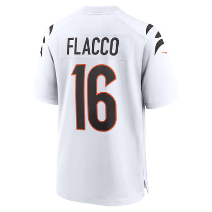 C.Bengals #16 Joe Flacco White Game American Football Jerseys - Main View