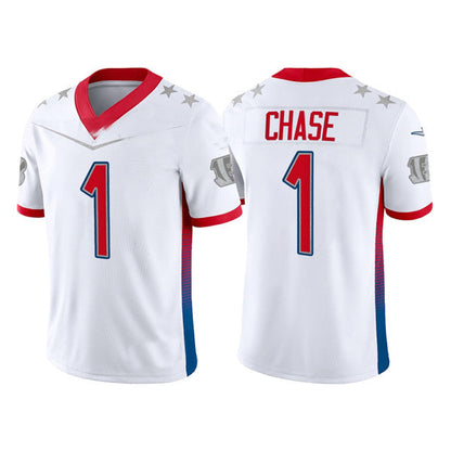 C.Bengals #1 Ja'Marr Chase 2022 White Pro Bowl Stitched Jersey American Football Jerseys - Main View