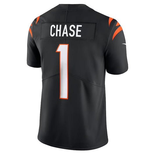 C.Bengals #1 Ja'Marr Chase Black Vapor Untouchable Limited Stitched American Football Jerseys - Main View