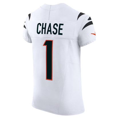 C.Bengals #1 Ja'Marr Chase White Vapor F.U.S.E. Elite Stitched American Football Jerseys - Main View
