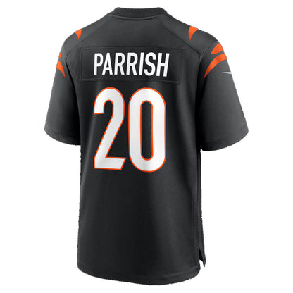 C.Bengals #20 Lemar Parrish Black Team Retired Game Football Jersey - Main View