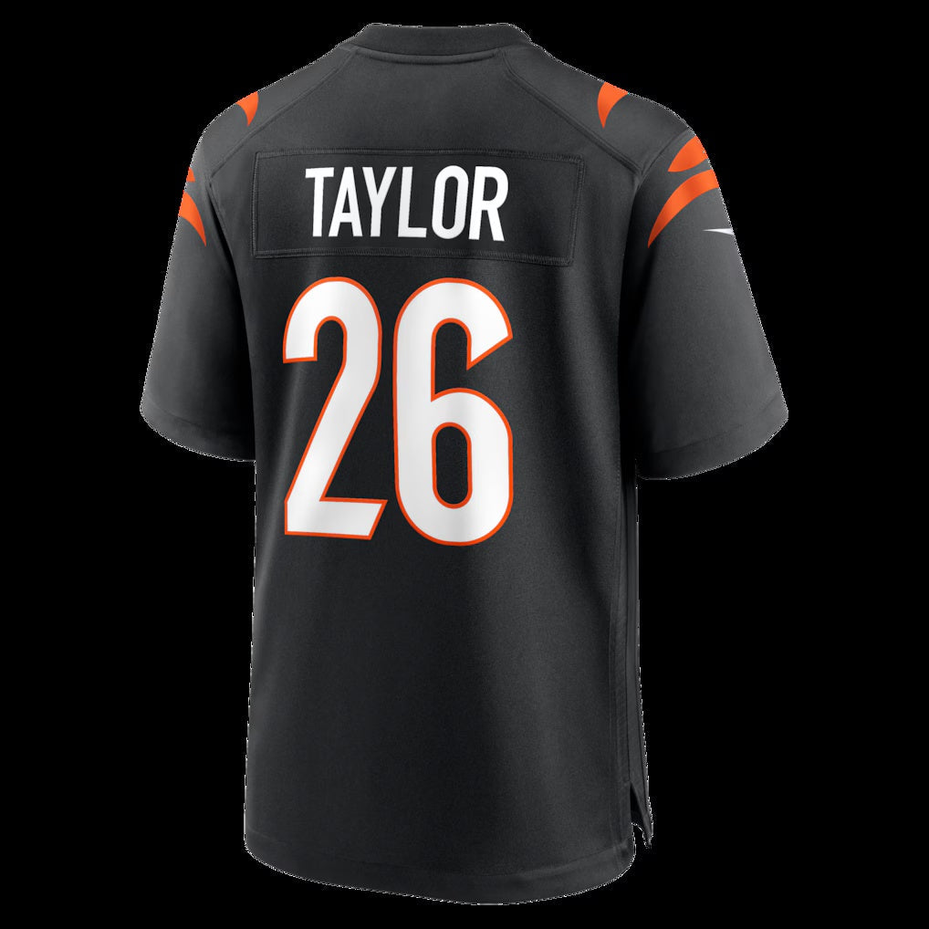 C.Bengals #26 Ja'Sir Taylor Black Team Game Stitched Football American Jersey - Main View