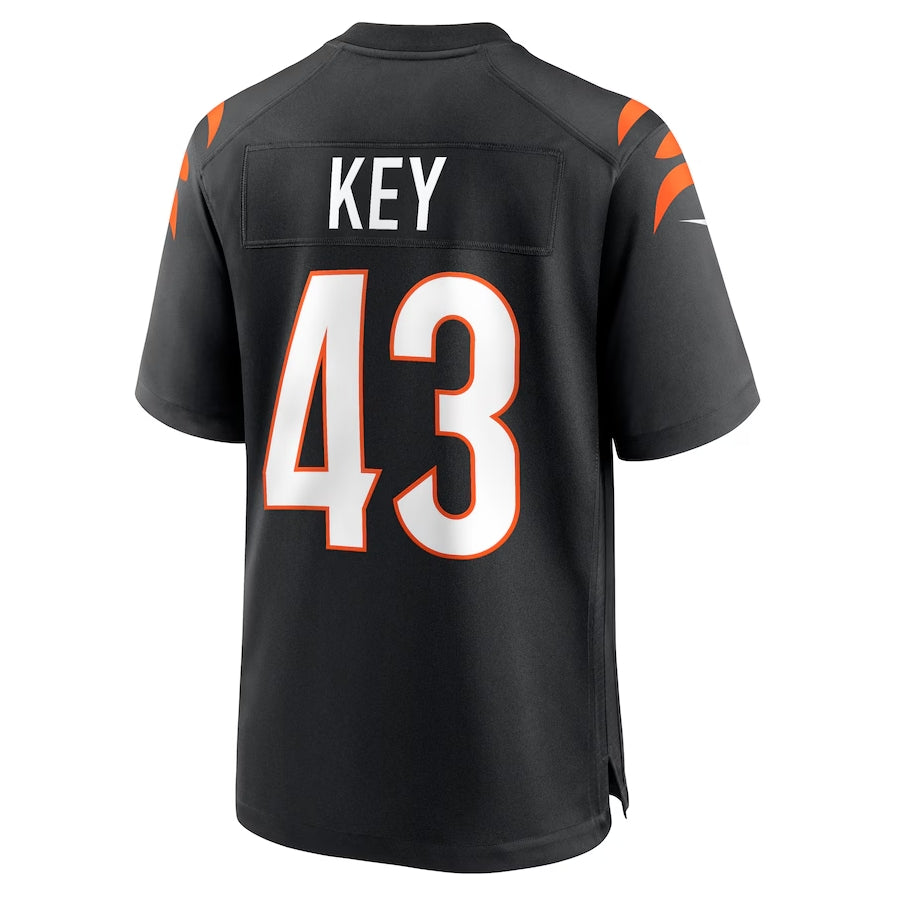 C.Bengals #43 Jaylen Key Black Team Game Stitched American Football Jerseys - Main View