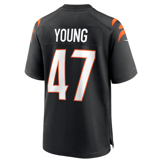 C.Bengals #47 Craig Young Black Team Game Stitched American Football Jerseys - Main View