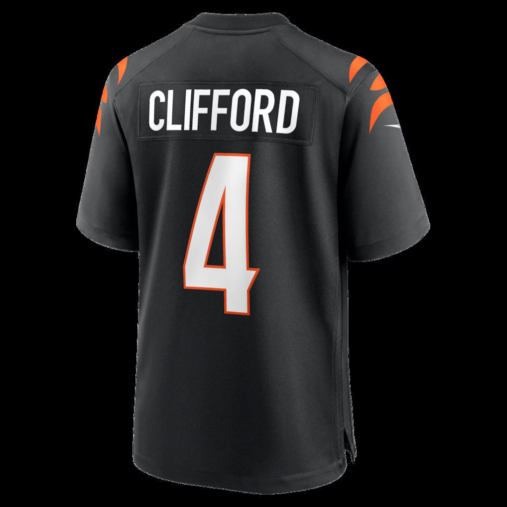 C.Bengals #4 Sean Clifford Black Team Game Stitched American Football Jerseys - Main View