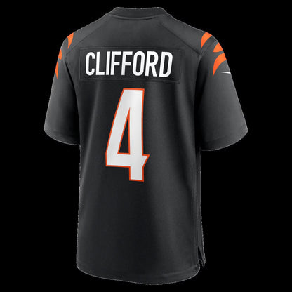 C.Bengals #4 Sean Clifford Black Team Game Stitched American Football Jerseys - Main View