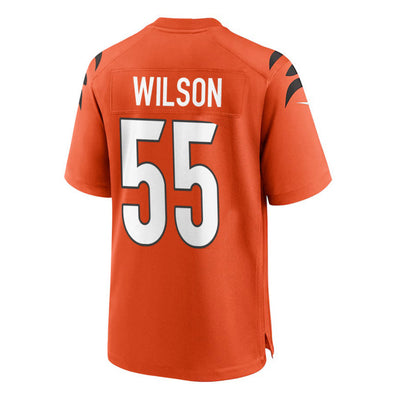 C.Bengals #55 Logan Wilson Orange Game Jersey Stitched American Football Jerseys - Main View