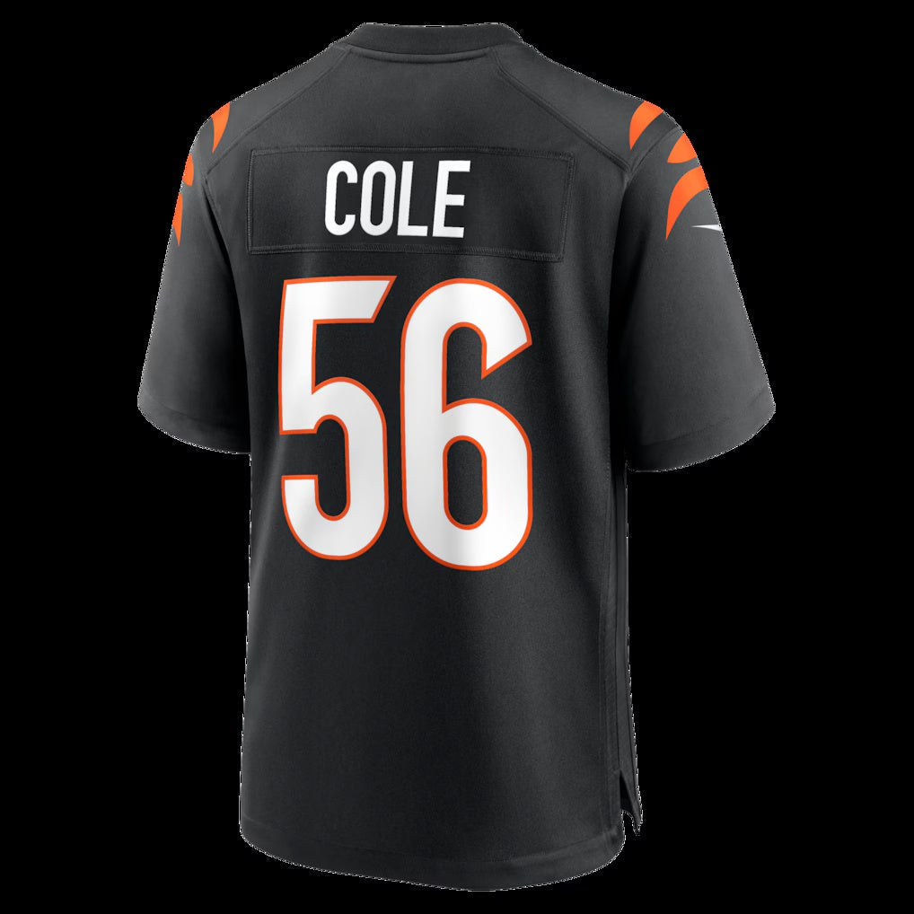 C.Bengals #56 Myles Cole Black Team Game American Football Jerseys - Main View
