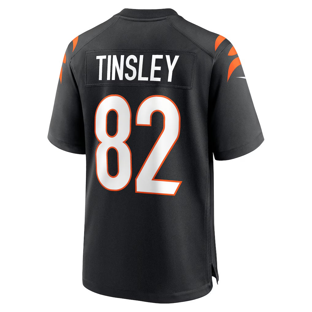 C.Bengals #82 Mitchell Tinsley Black Team Game American Football Jerseys - Main View