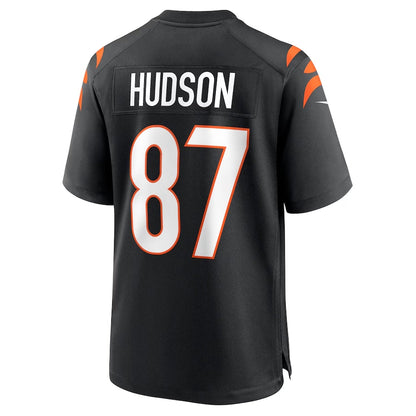 C.Bengals #87 Tanner Hudson Black Home Game Player Stitched American Football Jerseys - Main View
