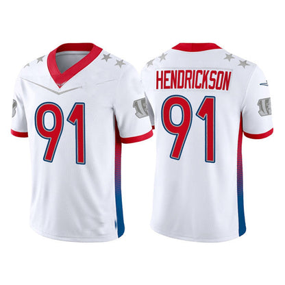 C.Bengals #91 Trey Hendrickson 2022 White Pro Bowl Stitched Jersey American Football Jerseys - Main View