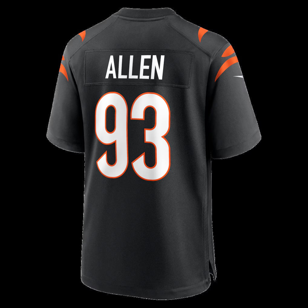 C.Bengals #93 Jonathan Allen Black Team Game Stitched Football American Jersey - Main View