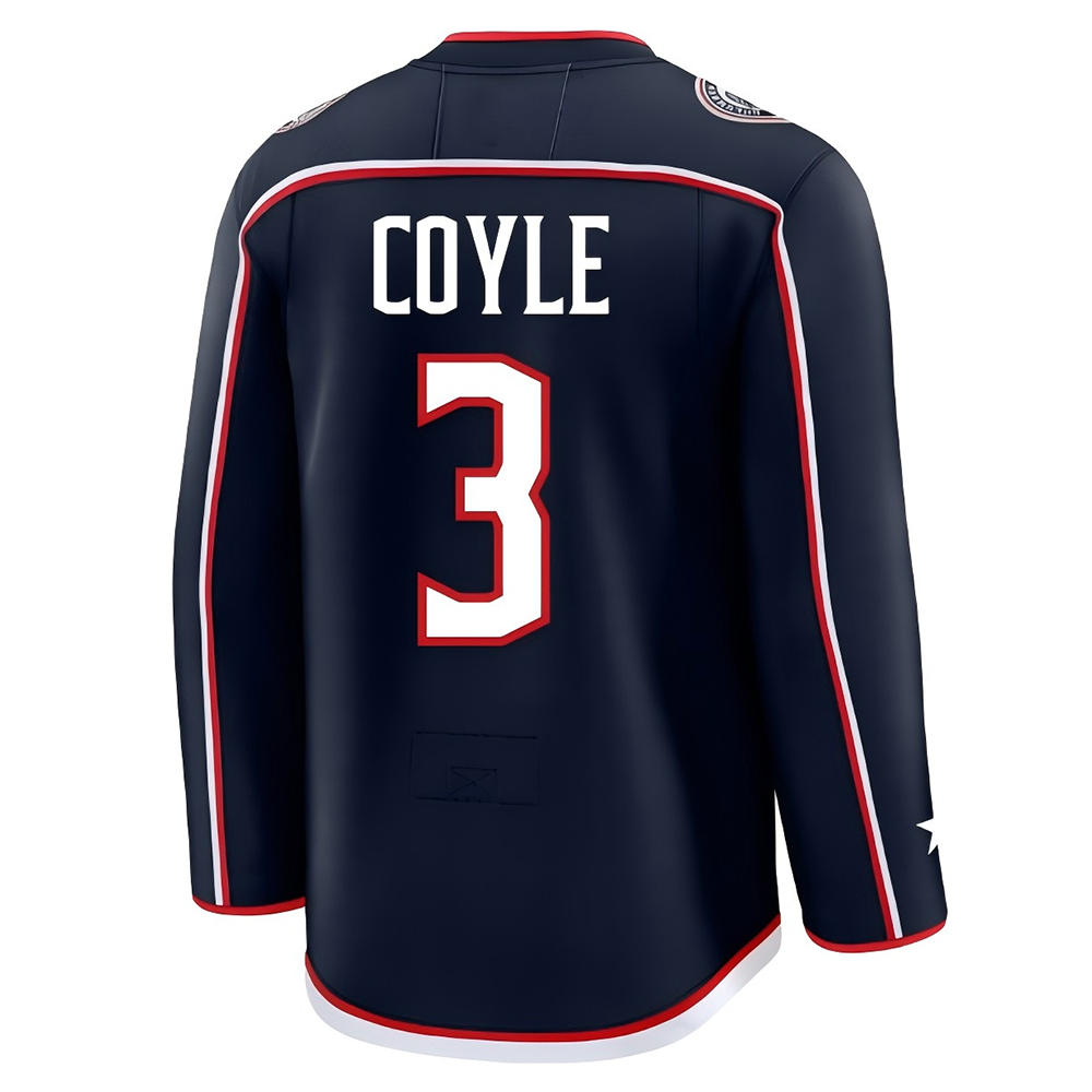 C.Blue Jackets #3 Charlie Coyle Navy Home Hockey Jerseys - Main View