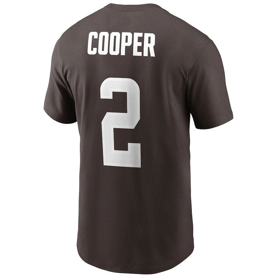 C.Browns #2 Amari Cooper  Brown Player Name & Number T-Shirt Stitched American Football Jerseys - Main View