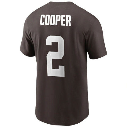 C.Browns #2 Amari Cooper  Brown Player Name & Number T-Shirt Stitched American Football Jerseys - Main View
