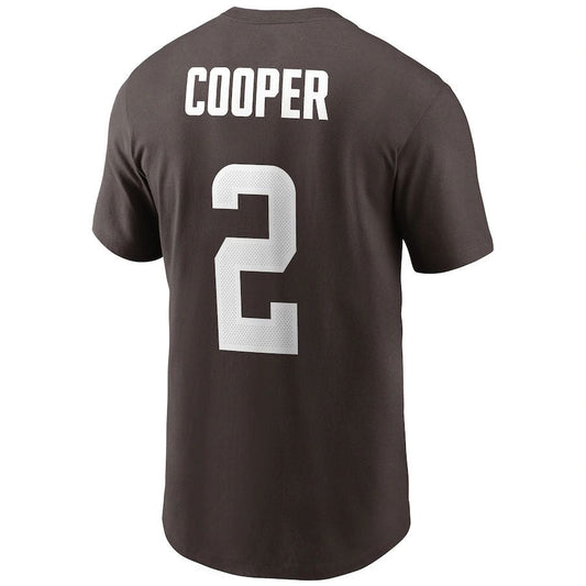 C.Browns #2 Amari Cooper  Brown Player Name & Number T-Shirt Stitched American Football Jerseys - Main View