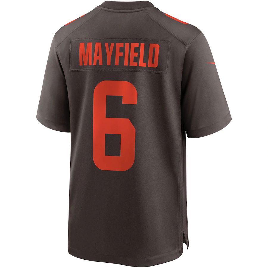 C.Browns #6 Baker Mayfield Brown Alternate Game Jersey American Football Jerseys - Main View