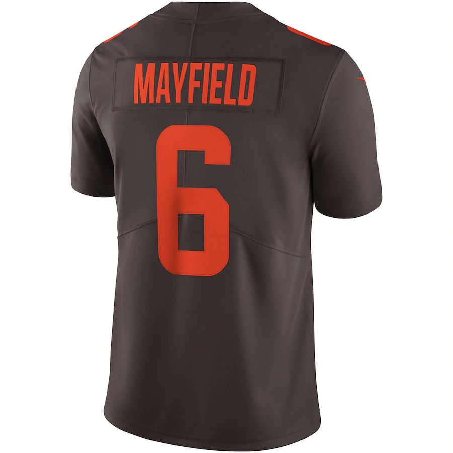 C.Browns #6 Baker Mayfield Brown Alternate Vapor Limited Jersey Stitched American Football Jerseys - Main View