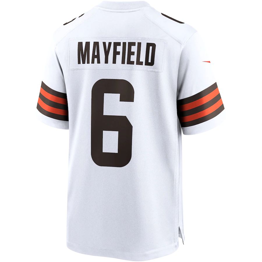 C.Browns #6 Baker Mayfield  White Player Game Jersey Stitched American Football Jerseys - Main View